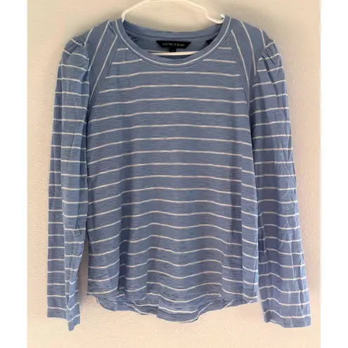 Veronica Beard Mason Baseball Tee Womens Large Blue White Stripe Preppy Luxury