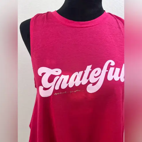 Spiritual Gangster  Athletic Grateful Tank Top in Pink Size Small