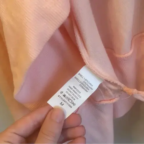 Mustard Seed  Blush Pink Velvet Cropped Sweater Tie Back Size Medium