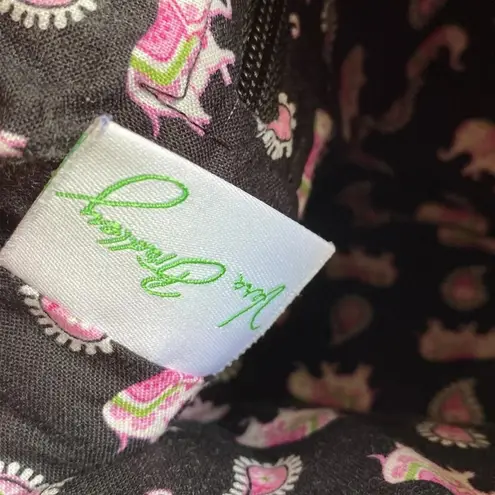 Vera Bradley  Elephant Print Black‎ Pink Purse Handbag Paisley Vintage Shoulder