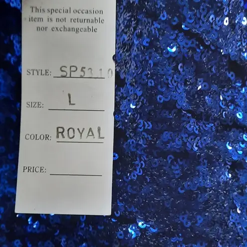 Anny Lee Womens Dress Size Large Blue Strapless Prom