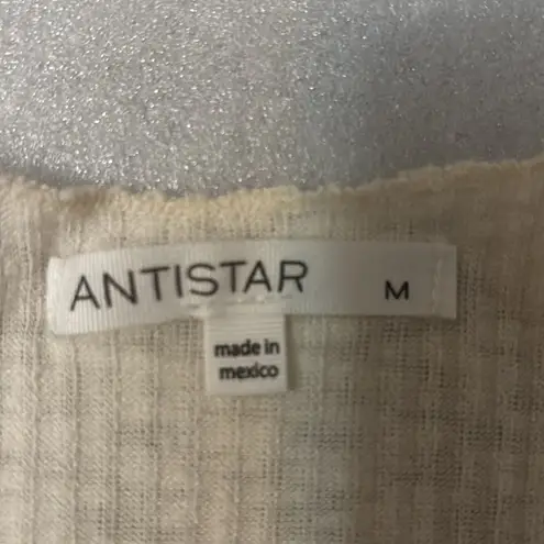 Antistar Cream V-Neck Ruched Front Blouse M Boho Coquette Girl Cottagecore