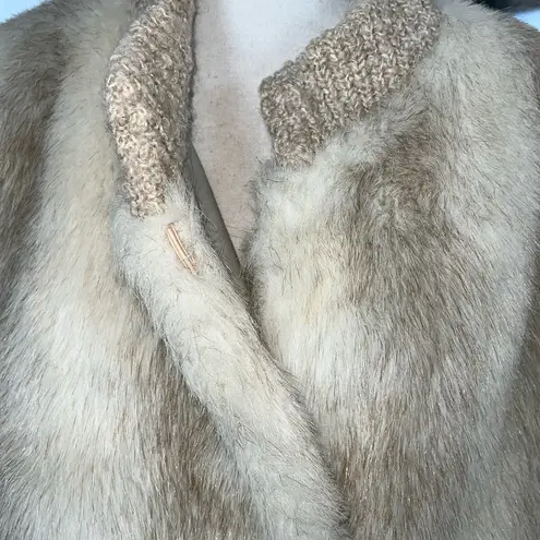 Funky Vintage 1980s D’Esprit Faux Fur Coat! Tan Size 16