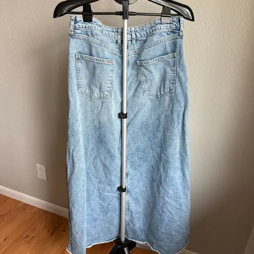 We The Free Free People  Come As You Are Denim Jean Maxi Modest Skirt Size 10 - Image 3