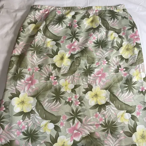 Pendleton Women’s Silk Blend Hibiscus Floral Maxi Skirt Side Zipper Size 22W