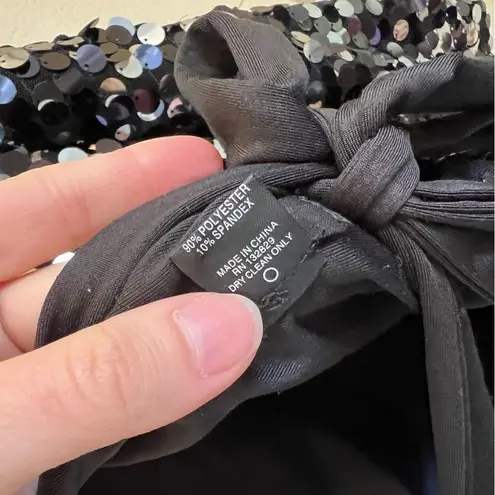 H:ours Revolve Darrell Mini Dress in Black Galaxy Sequin Small