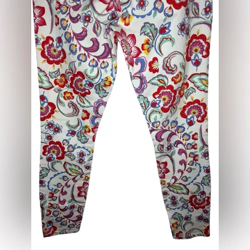 Pilcro and the Letterpress Anthropologie Mid Rise Floral Skinny Jeans Size 28