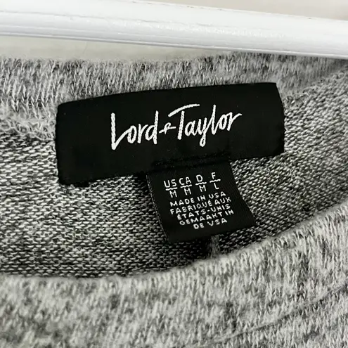 Lord and Taylor Women's Round Neck Long Bishop Sleeve Sweater Grey Size Medium