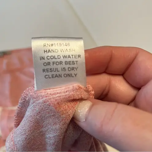 JODIFL Womens Size Small Oversized Pink Lace Trim Short Sleeve Flowy Top Blouse