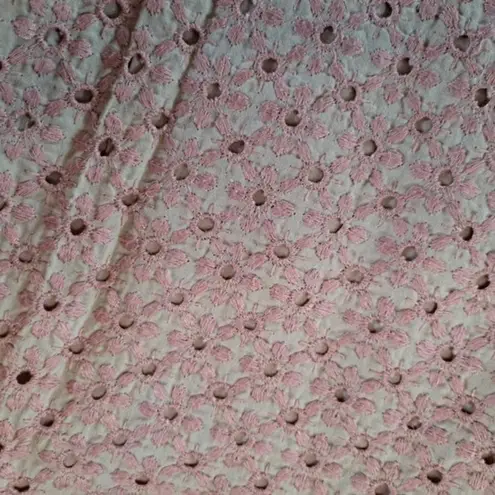 Karen Kane Tan Shorts with Embroidered Pink Flower Short