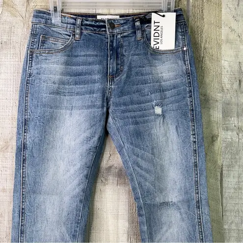 Evidnt Los Angeles Size 26 Tate Skinny Distressed Blue Jeans 3” Slit Pan…