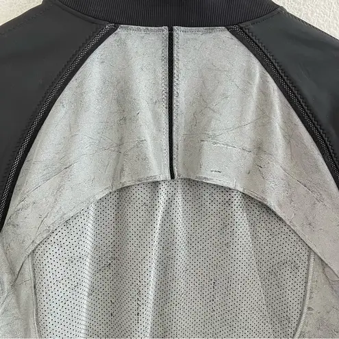 Lululemon  Var-City Bomber Jacket Black Silver-Gray Front Zip 8