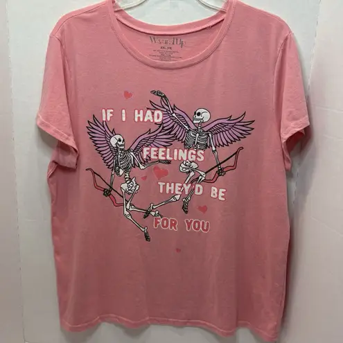 Wound Up Juniors Pink Skeleton Tshirt Size XXL(19)