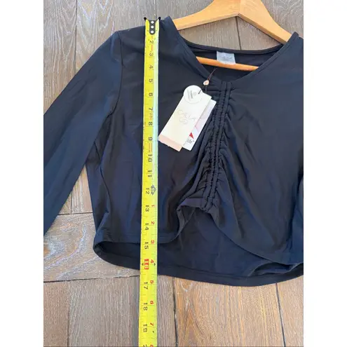 NWT Calia Ruched Rash Guard In Black Size Large