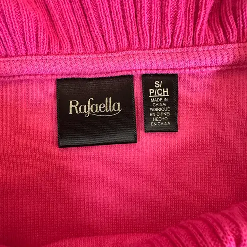 Rafaella Winter Rose Sweater Pink Button Shoulder Cozy Classic Women’s Small