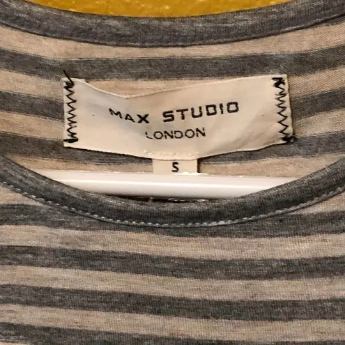 Max Studio  London Shirt Gray Stripe Sleeveless Top New S