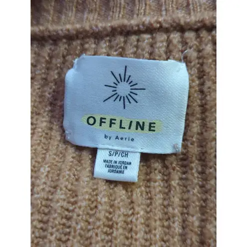 Offline by Aerie Sweater Woman's Size Small Tan Twist Front Neutral Soft