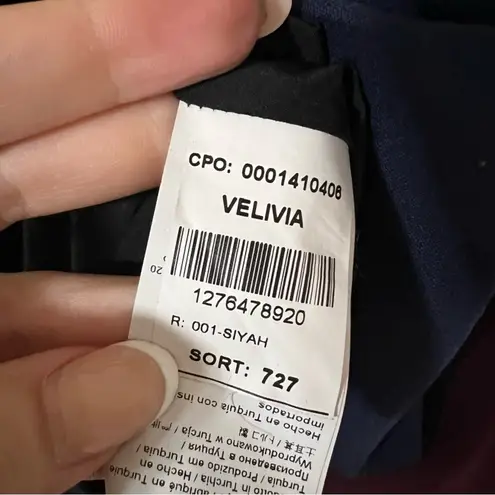 Hugo Boss BOSS Velivia black burgundy blue colorblock wool pencil skirt 10