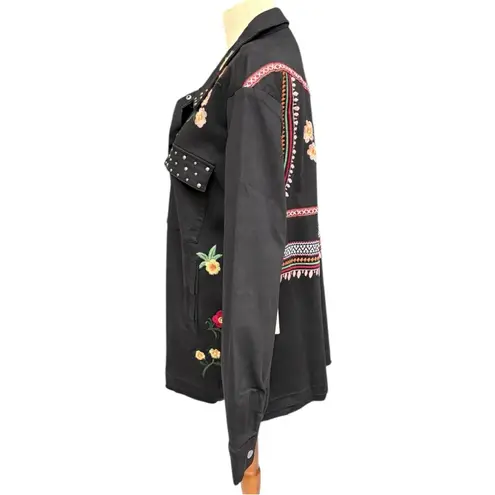 Billy T Black Embroidered Throw It On Denim Jacket – Size Medium (NWT)