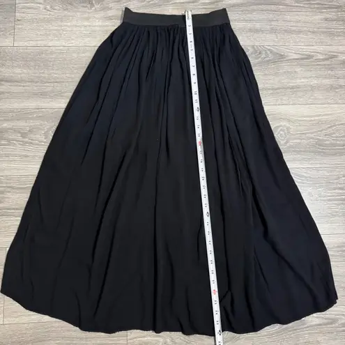 Prómesa Promesa Black Bohemian Maxi Skirt Elastic Waist Flowy Full Length Peasant Small