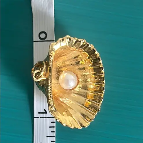 Set of Best of Both Worlds Sea Shell and Forest Pinecone Gold Electroplate Charm