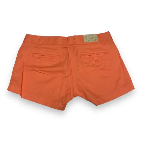 J. Crew Factory Womens Shorts Sz 2 3" Chino Neon Peach NEW Orange