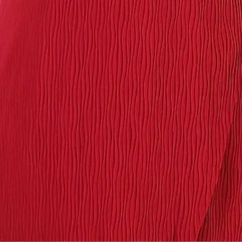 Keepsake the Label Skylines Red Pleated Chiffon Dress L Keyhole Wrap Cocktail Size L - Image 5