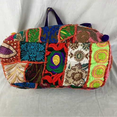 Handmade Indian Banjara Shoulder Tote Bag Bold Colorful Detailed Boho Patchwork