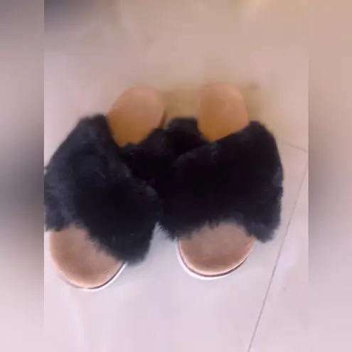 Fur cuddly slippers Sandal Faux Fur Sandal Slides Flip Flop Size 6.5 Unbranded Silver - Image 6