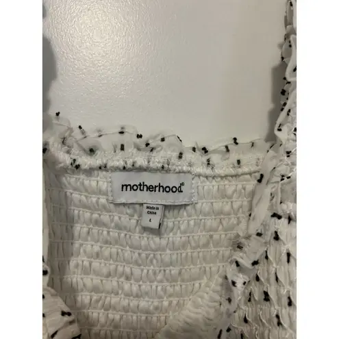 Motherhood Maternity White With Black Polka Dot Boho Maxi Dress Size Large Flowy