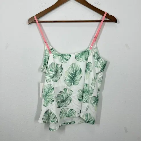 PJ Salvage Pointelle Soft Cozy Palm Spaghetti Strap Pajama Top NWT Loungewear White Size M