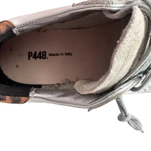 P448 John White Leopard Print Sneakers women's size 38 US 8 ITALY 38 41 US 10.5