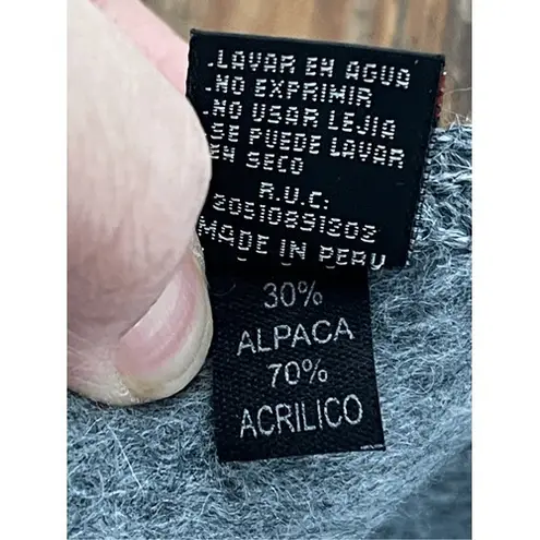 Alpaca Samara Gray Fringe Scarf Soft Peruvian Knit Shawl Wrap