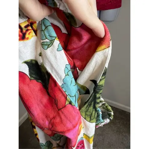 Tahari Women’s Linen Blend Summer Wide Leg Smocked Waist pants