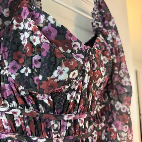 VICI  Floral Puff Sleeve Blouse - Pink and Purple
