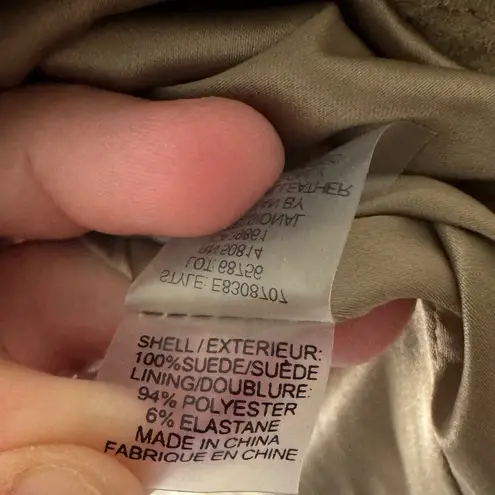 Elie Tahari Tahari Beige 100% Suede Sleeveless Zip Up Jacket