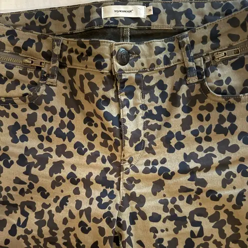 Soyaconcept Danish Women’s Trousers, Camouflage Khaki & Black, Vintage, Zippers Green Size undefined