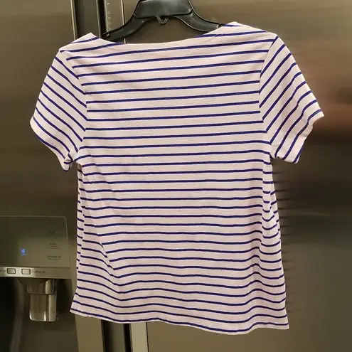 Cinq à Sept 💕CINQ A SEPT💕 Boatneck Striped Graphic Tee ~ Ooh La La Small S NWT