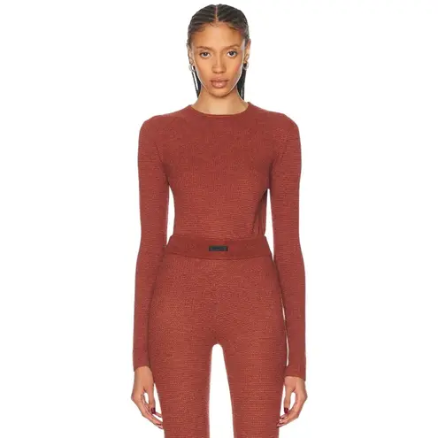 Fear of god ESSENTIALS Waffle Fitted Long Sleeve in Crimson X-Small New Womens