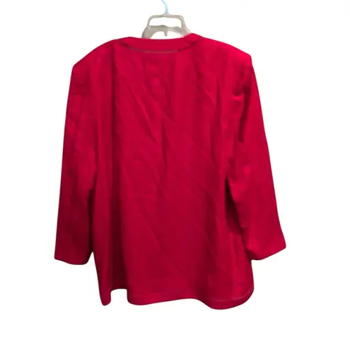 Elisabeth by Liz Claiborne red skirt set size 18 linen blend Holidag