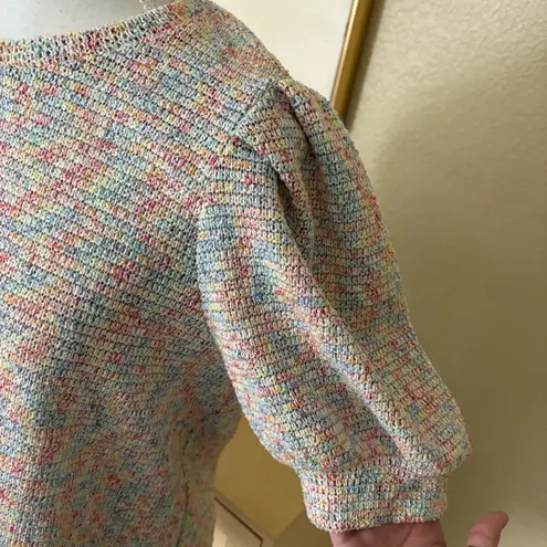 Saylor Colorful Knit Short Sleeve Top Size Large