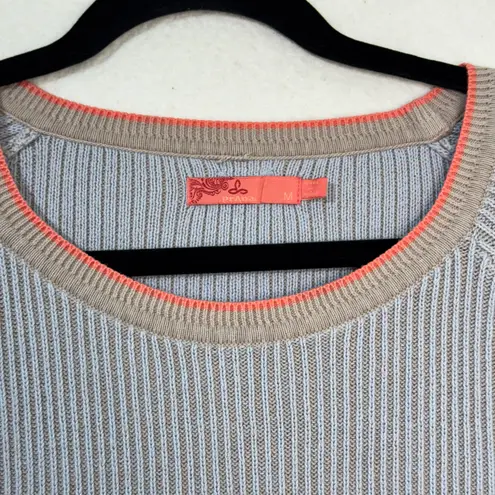 prAna Branagan Pink & Blue Color-Block Striped Cre Sweater Organic Cotton Medium