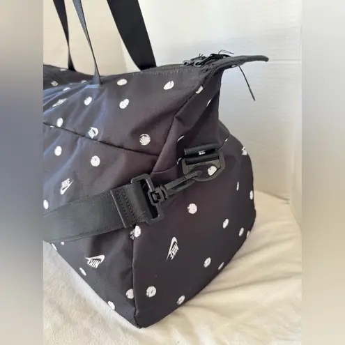 Nike  Unisex Black and White Logo Radiate Club Duffel Weekender Gym Bag