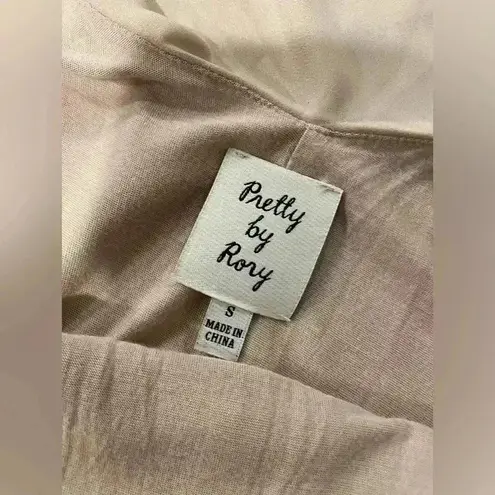 Pretty by Rory Mauve Flutter Top Spaghetti Strap Flowy Back Slit Dress Size S Pink