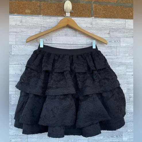 LANVIN for H&M Ruffle lace circle Skirt size 2 Black