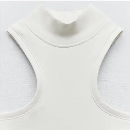 ZARA white turtle neck cutout sleeveless stretchy bodysuit top, never worn