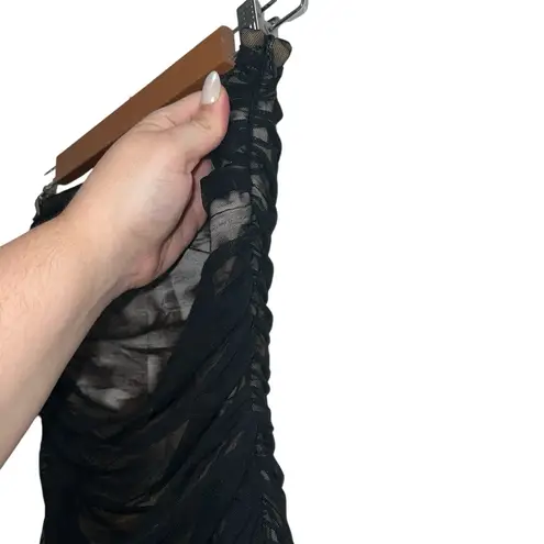 Norma Kamali NEW NWT Walter Strapless Midi Dress In Black Mesh