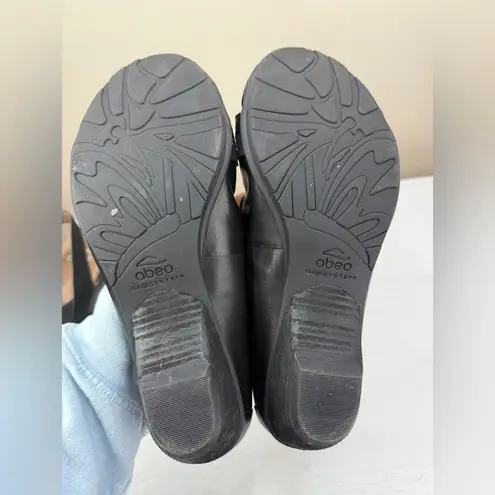 Abeo Nellie Pumps Sz 9.5N Slip On Leather Career Wear Academic Professional Black