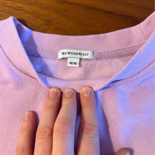 We Wore What Cropped Sweatshirt in Lilac