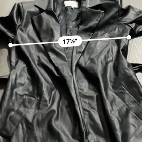 NA-KD Misslibell x Black Faux Leather Tie Waist Trench Coat Size 38